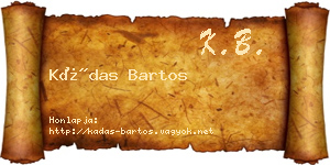 Kádas Bartos névjegykártya